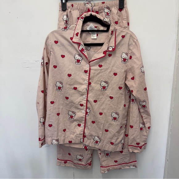 Hello Kitty pottery barn teen PJs Hearts Organic Cotton Percale Pajama Set small - Picture 7 of 16